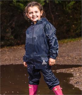Result Waterproof Kids Jacket/Trouser Suit in Carry Bag